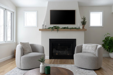 Living room photo in Boston