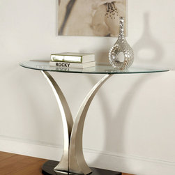 FURNITURE OF AMERICA VALO TEMPERED GLASS SOFA TABLE - Console Tables