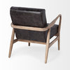 HomeRoots Black Leather Accent Chair With Wrapped Ash Wood Frame