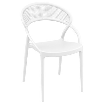 SunSet Dining Chair, White, Set of 2