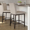 Amisco Perry Counter and Bar Stool, Cream Faux Leather / Dark Brown Metal, Counter Height