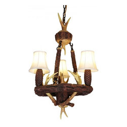 Resin Pine Rustic 3 Lights Chandelier - Chandeliers