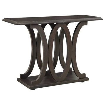 Bowery Hill C Shaped Console Table in Cappuccino