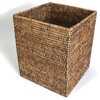 Square Waste Basket, Antique Brown