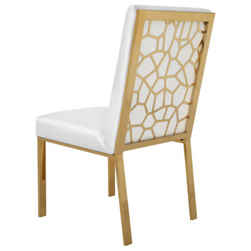 white and gold dining chair