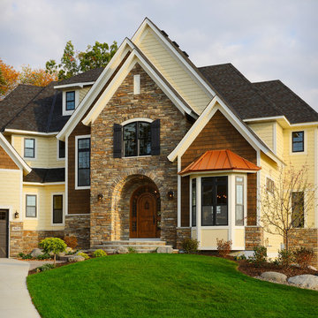Traditional Exteriors Featuring Stone