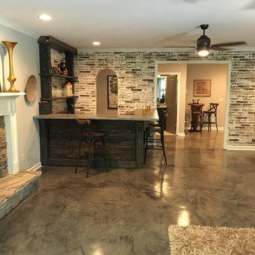 Traditional Home Bar Brick Walls
