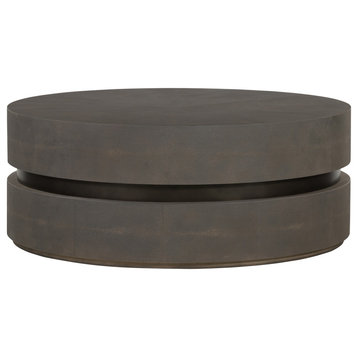 Cleveland Round Coffee Table- Faux Shagreen