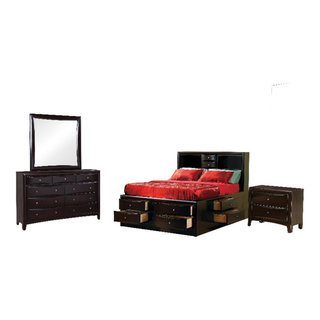 Coaster Louis Philippe 5-Piece Bedroom Set Cappuccino-Size:Queen