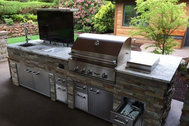 Inspiration for a contemporary patio kitchen remodel in Portland