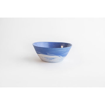 Cloudware Bowl, Blue and White Swirl, Large