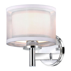 Double Organza 1-Light Wall Sconce, Chrome Finish