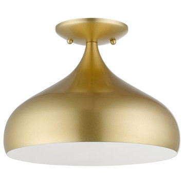 Livex Lighting 1 Light Soft Gold Semi-Flush Mount