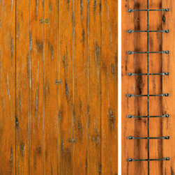 Knotty Alder Exterior Prehung Door with One Sidelite, Straps - Front Doors