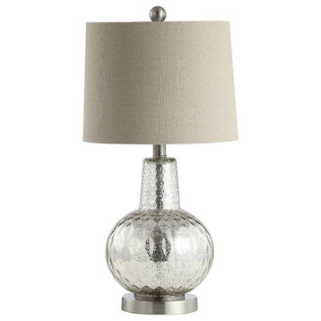 Safavieh Atlas Glass Table Lamp in Silver and Ivory