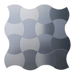 GL Stone Tile - Moroccan Style Aluminum Peel and Stick Mosaic Tile 11"x11", Silver, 22 Sheets - Mosaic Tile