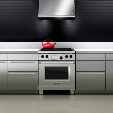 Wolf 30" Wall Mount Canopy Range Hood, Stainless Steel | PW302418