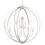 Crystorama - Crystorama  2246PN_NOSHADE  Eight Light Chandelier  Sylvan   Nickel - A striking geometric statement, the Sylvan collection pairs Libby Langdon`s signature classic design with a modern flair. The delicate lines of the shapely frame, combined with the precisely balanced arms and simple, tailored shade, create a clean, transitional feeling with a distinct, modern flair. Stylish, modern and minimal, Sylvan brings luxurious appeal to a variety of interior spaces.