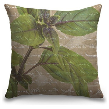 "Basil in the Countryside" Outdoor Throw Pillow 18"x18"