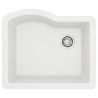 Karran Undermount Quartz Composite 24" Single Bowl Kitchen Sink, White