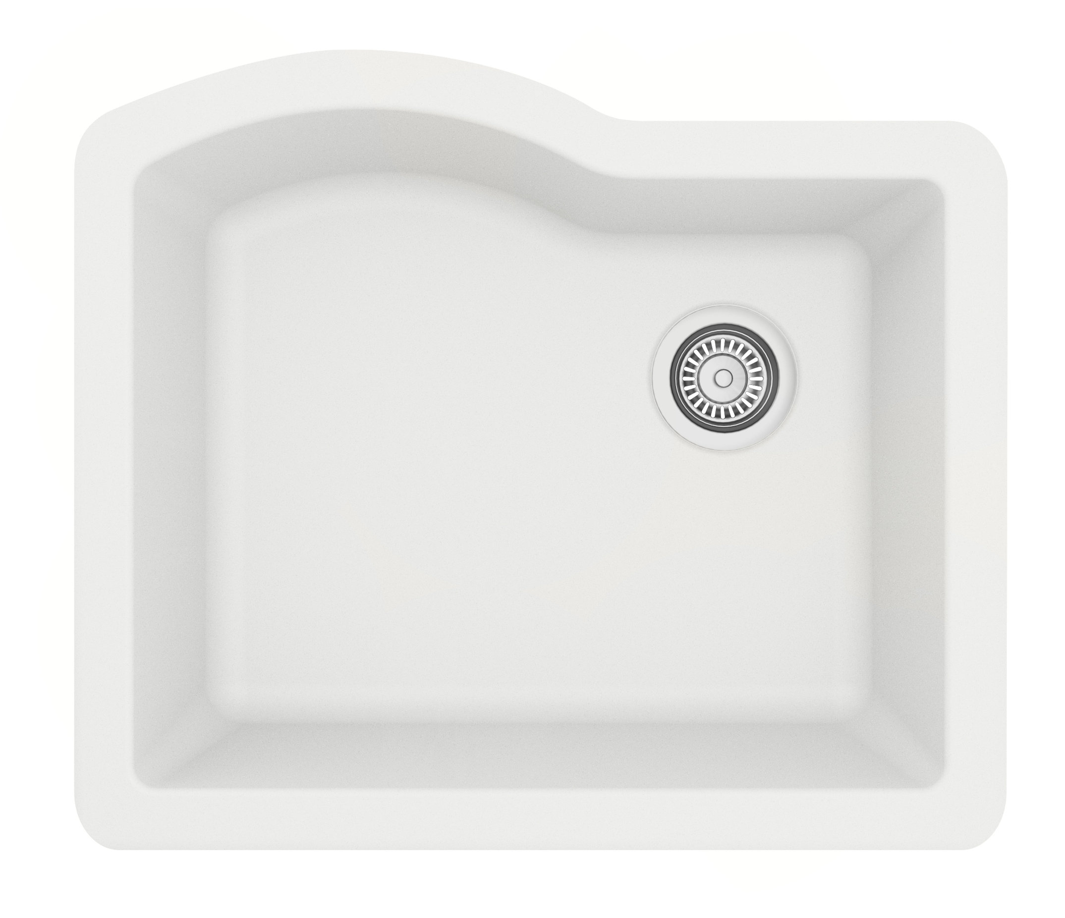 Karran Undermount Quartz Composite 24" Single Bowl Kitchen Sink, White