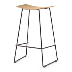 Winnie Matte Black Stool with Solid American Ash Seat by Glid Studio - Bar Stools And Counter Stools