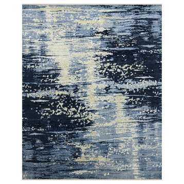 Hermitage Alyanna HRM-1 Blue Sapphire Hand-knotted - 10' X 14' Rectangle