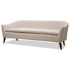 Lia Mid-Century Modern Barrel Sofa, Light Beige Yarndye