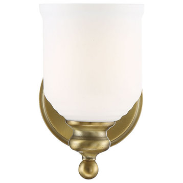 Melrose by Brian Thomas 1-Light Wall Sconce in Warm Brass