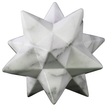 Ceramic Sculpture, Gloss White, 6.5"x6.5"x6.5"