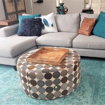 Rustic Midcentury Living & Dining Room