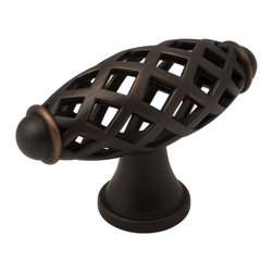 Cosmas - Cosmas Oil Rubbed Bronze Birdcage Cabinet Knobs and Pulls, Set of 5, Knob - Cabinet And Drawer Knobs