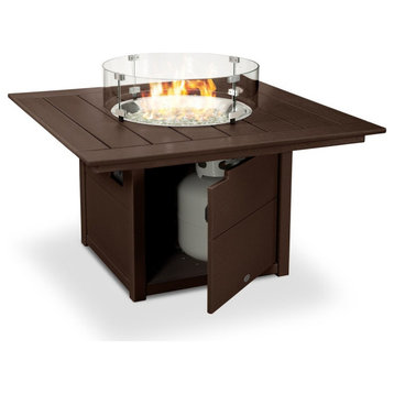 Polywood Square 42" Fire Pit Table, Mahogany