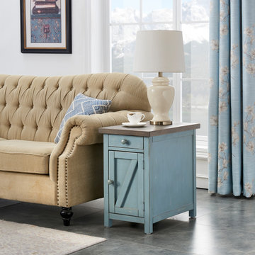 Wharf One Drawer One Door Chairside Cabinet