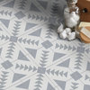 8"x8" Tadla Handmade Cement Tile, Gray/White, Set of 12
