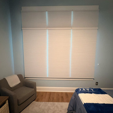 Motorized Cellular shades Lake Norman home in Mooresville NC