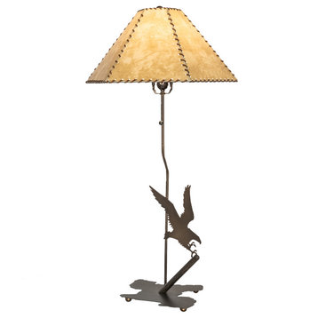 36 High Strike of the Eagle Faux Leather Shade Table Lamp