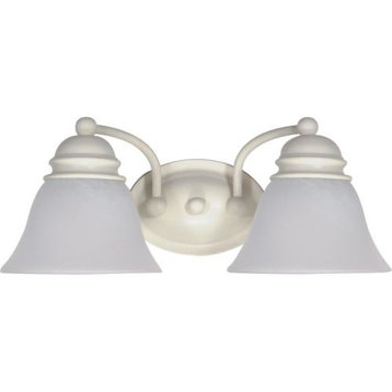 Nuvo Empire 2 Light 15" Vanity with Alabaster Glass Bell Shades