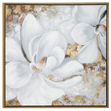 Traditional White Canvas Framed Wall Art 87760