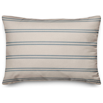 Blue Stripe on Blush 20 x 14 Spun Poly Pillow