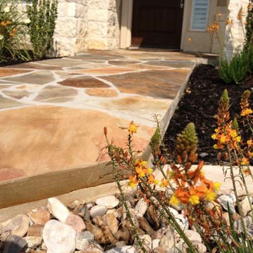 Flagstone sidewalk/entry