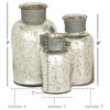 Glam Silver Glass Decorative Jars Set 24127