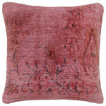 Bareens Designer Rugs - Rustic Laing Vintage Distressed Handmade Rug Pillow - Embellish your home with this timeless casual chic handmade throw pillow made with antique vintage distressed wool rug. A modern look on the timeless antique distressed pattern this elegant pillow provides texture and dimension. A mesmerizing addition to any decor, this beautiful, elegant pillow features beautiful colors with unique design made by skilled artisans. An intricate design and exquisite coloration make this handmade pillow a standout piece in any decor.