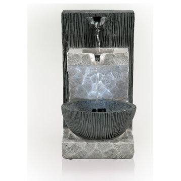 Modern Cascading Tabletop Fountain with LED Lights