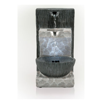 Modern Cascading Tabletop Fountain with LED Lights