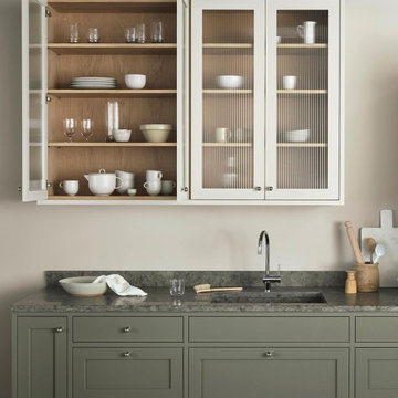 Bespoke green kitchen cabinets