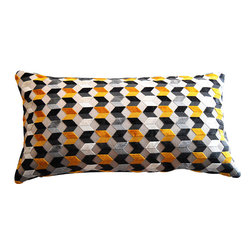 Geo Velvet Lumbar Pillow - Decorative Pillows