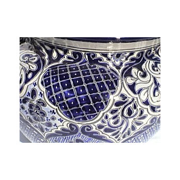 Big Blue Talavera Ceramic Pot