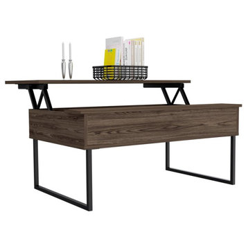 Tuhome Modern Engineered Wood Walnut Nora Lift Top Coffee Table
