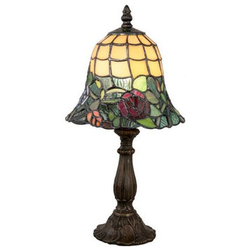 Dale Tiffany STA18307 Walcott Rose, 1 Light Accent Lamp, Antique Brass